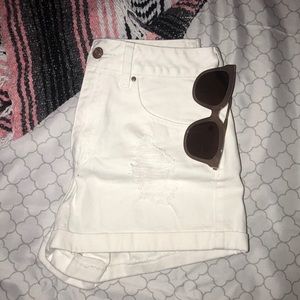 High waisted white shorts